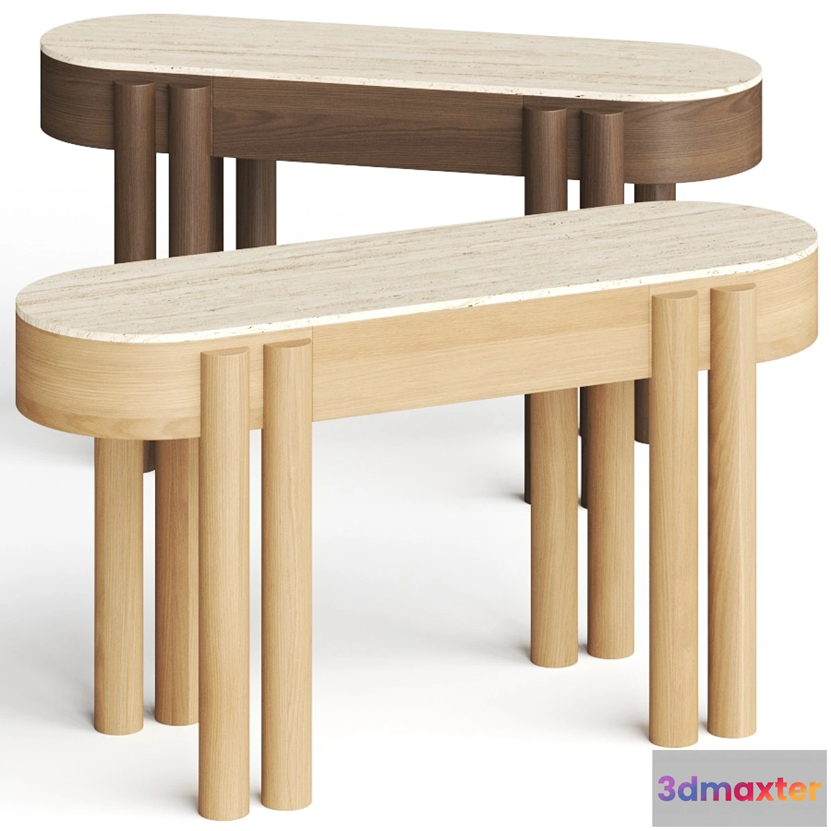 1426938 - Crate and Barrel Oasis Oval Wood Console Table 3D Max