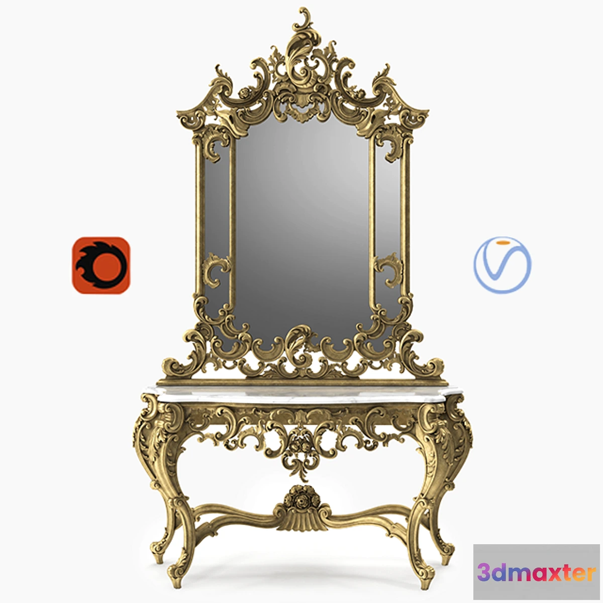 1440832 - Luxurious classic console 3D Max