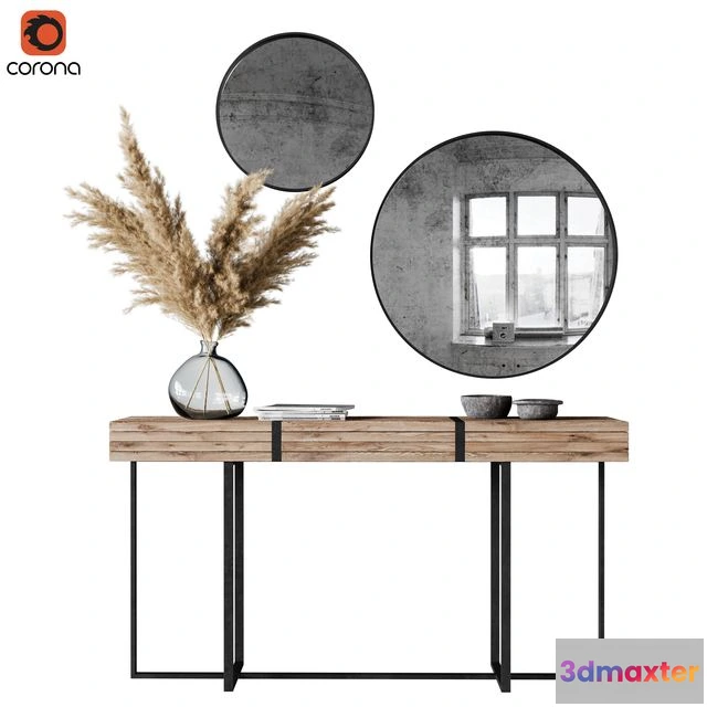 1551067 - Decoration Set 03 pampas & Console 3D Max
