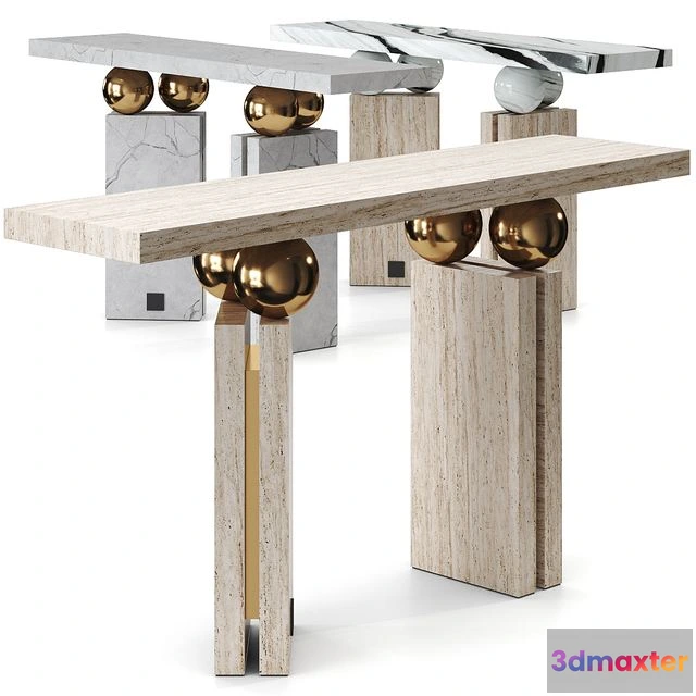 1568482 - Quantic Estremoz Marble Console Table By Hommes 3D Max