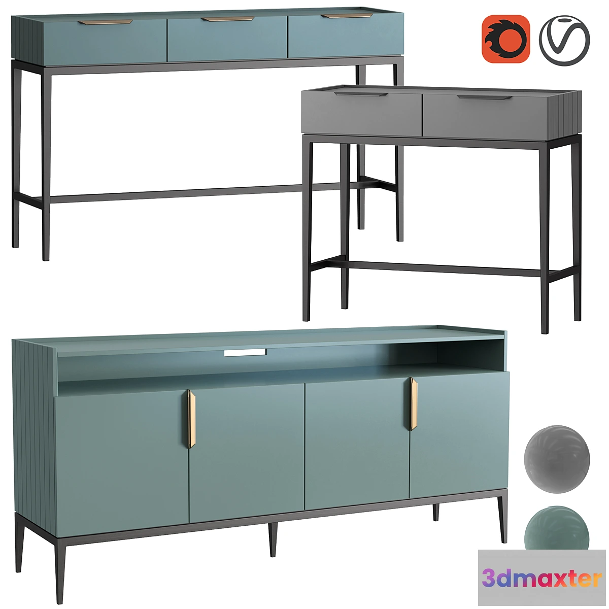 555607 - Dantone Home Metropolitan Console Set