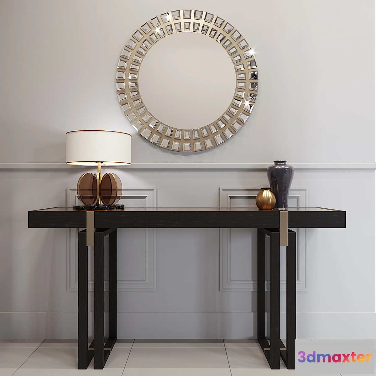 624897 - Console Seoul + Desk lamp Budapest + Mirror M10094 - No.2