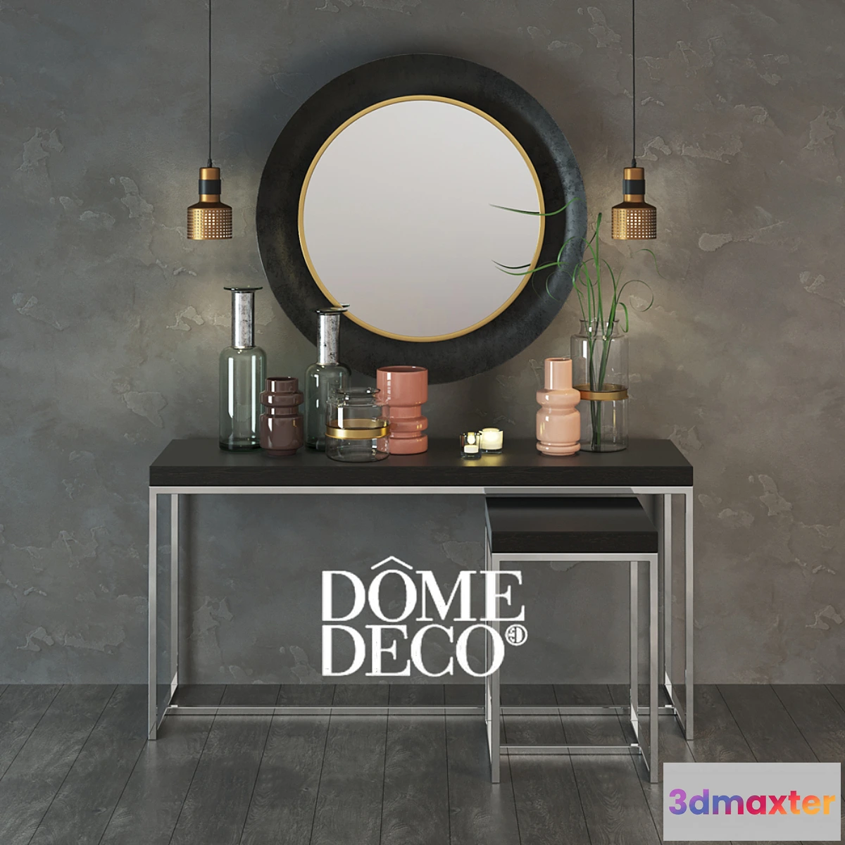 670273 - Dome Deco decor set with vases console mirror