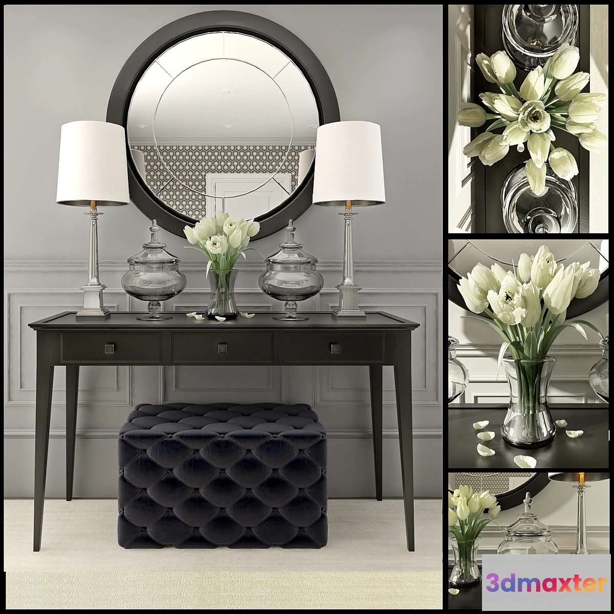 733389 - Black decor set with mirror - No.2