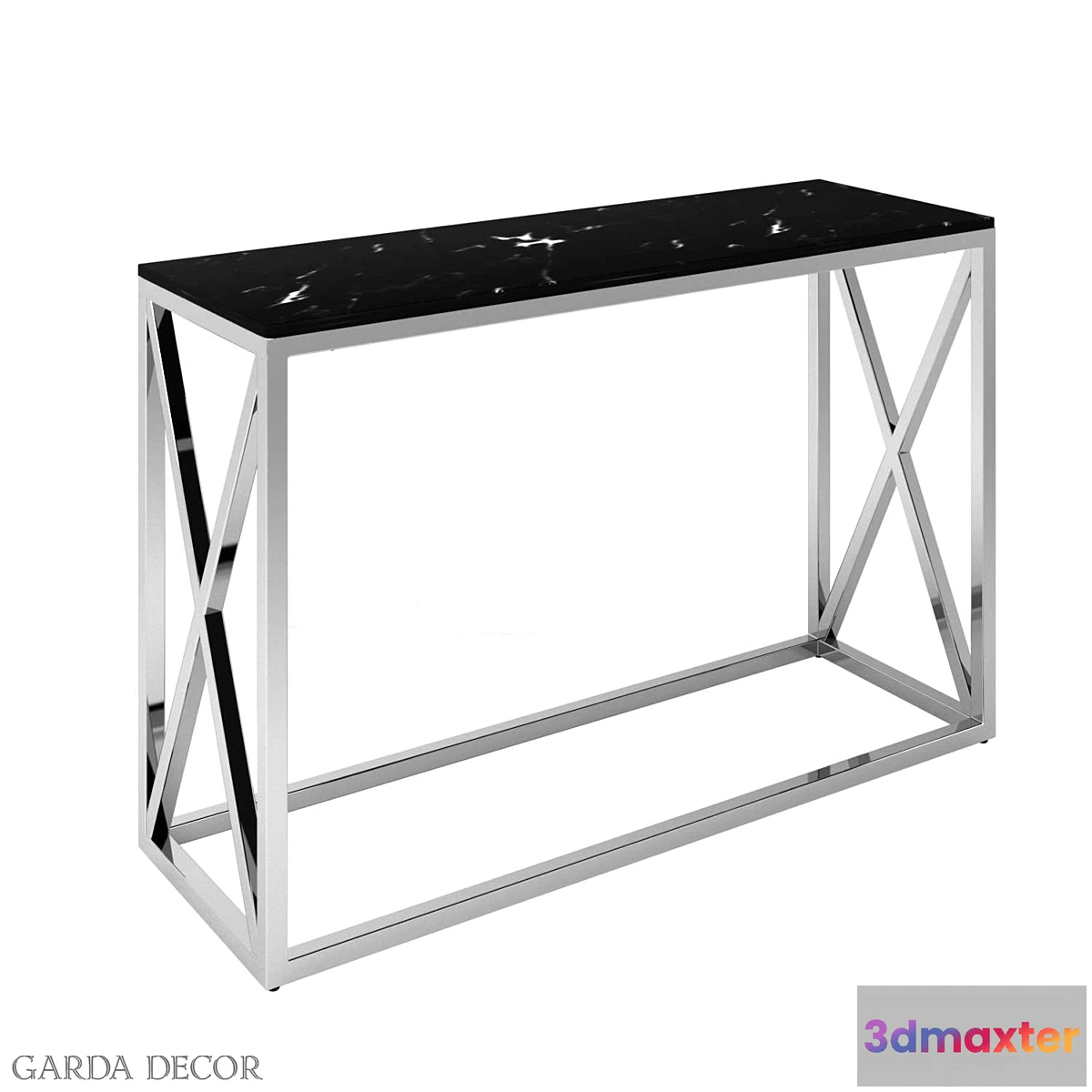 780021 - CONSOLE ARTIFICIAL BLACK MARBLE _ MAT.CHROME 47ED-CST023 Garda Decor