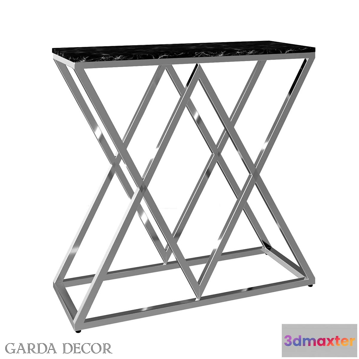 780023 - CONSOLE ARTIFICIAL BLACK MARBLE _ MAT.CHROME 47ED-CST026 _ 80 Garda Decor