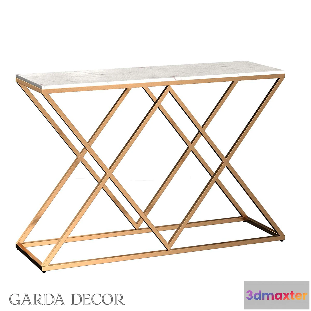 780031 - CONSOLE WHITE ARTIFICIAL MARBLE _ MAT.GOLD 47ED-CST026GOLD Garda Decor