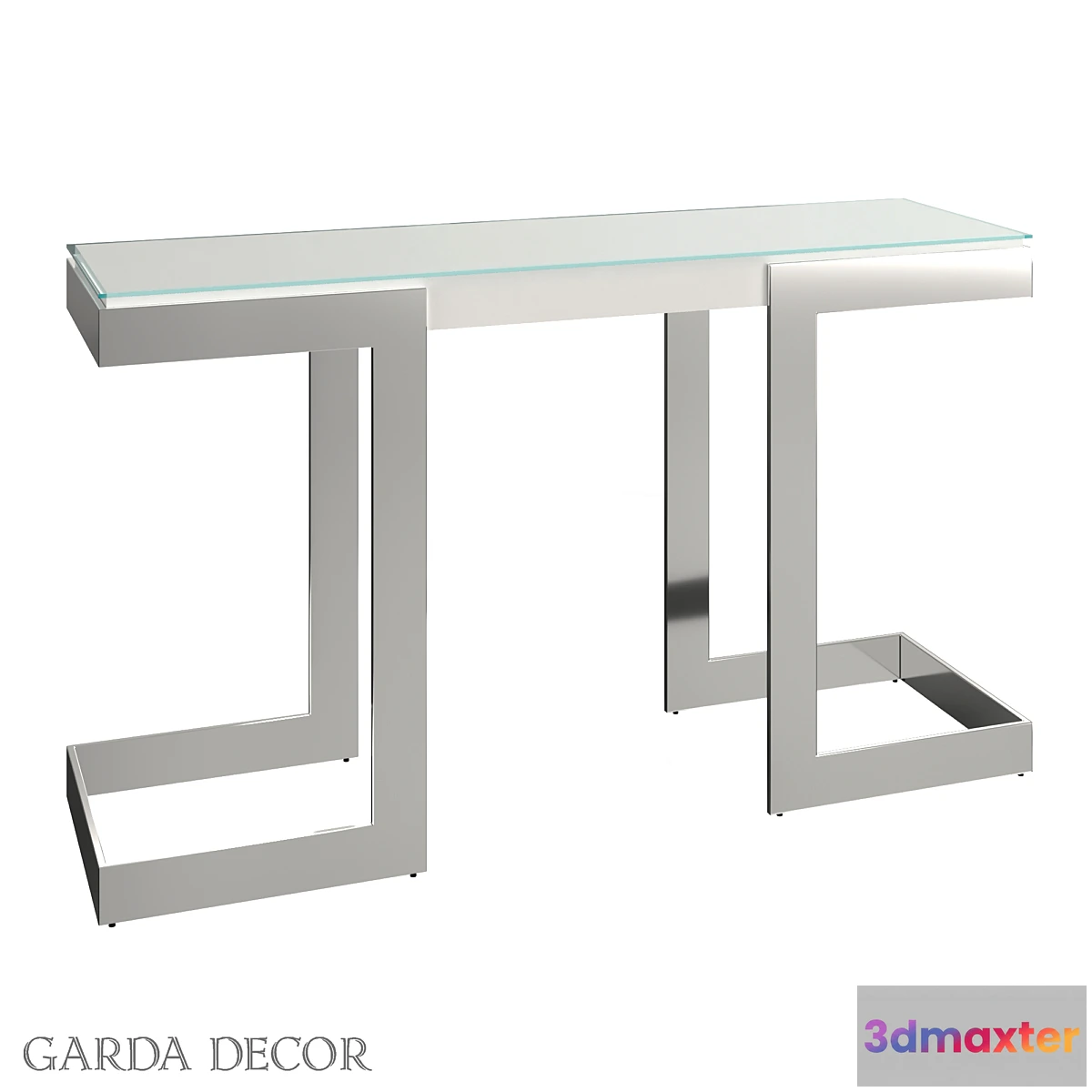780063 - Console Marbella White White _ CHROME 58DB-CST18166WH Garda Decor