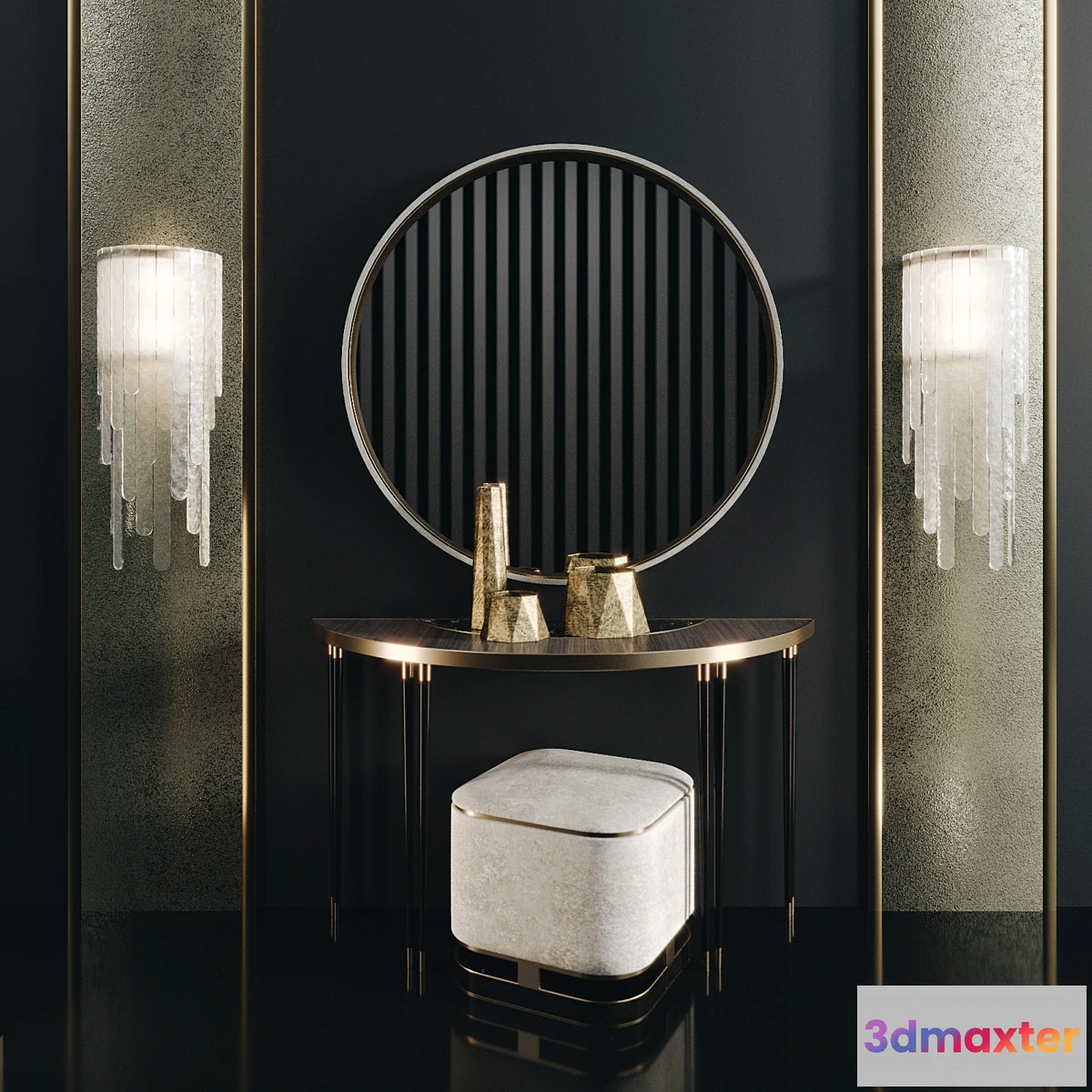 881532 - Frato Richmond console Water Fall light Ashi stool Ring mirror - No.4