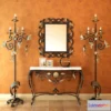 886746 - Wrought iron console with a floor lamp