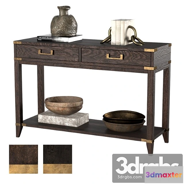 951062 - Cayden campaign 2-drawer console table dark 2