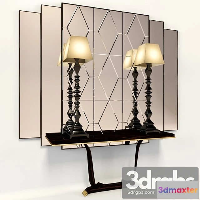951152 - Console With Mirror And Lamps Transition By Tsasaly