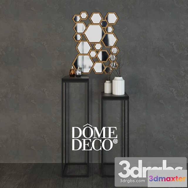 951204 - Dome deco decor set with vases consoles mirror 2