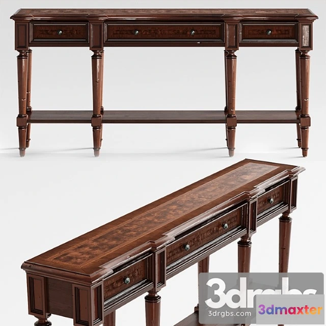 951270 - Hooker Furniture Living Room Grandover Three Drawer Console Table