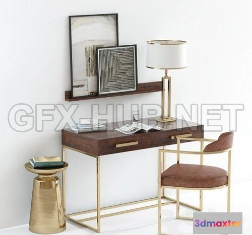 1089528 - Pottery Barn Fitz desk 3d Model - 223085