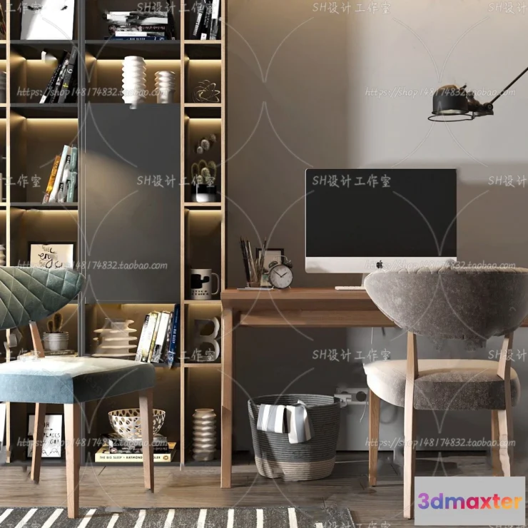 1130152 - Study Desk - 3D Models - 2211