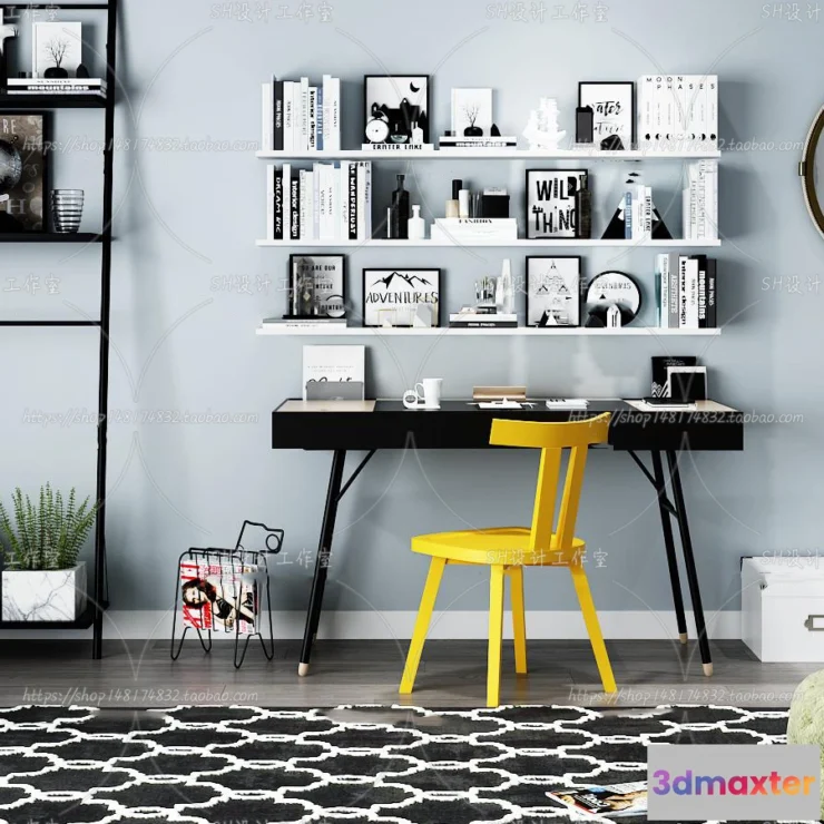 1130154 - Study Desk - 3D Models - 2212