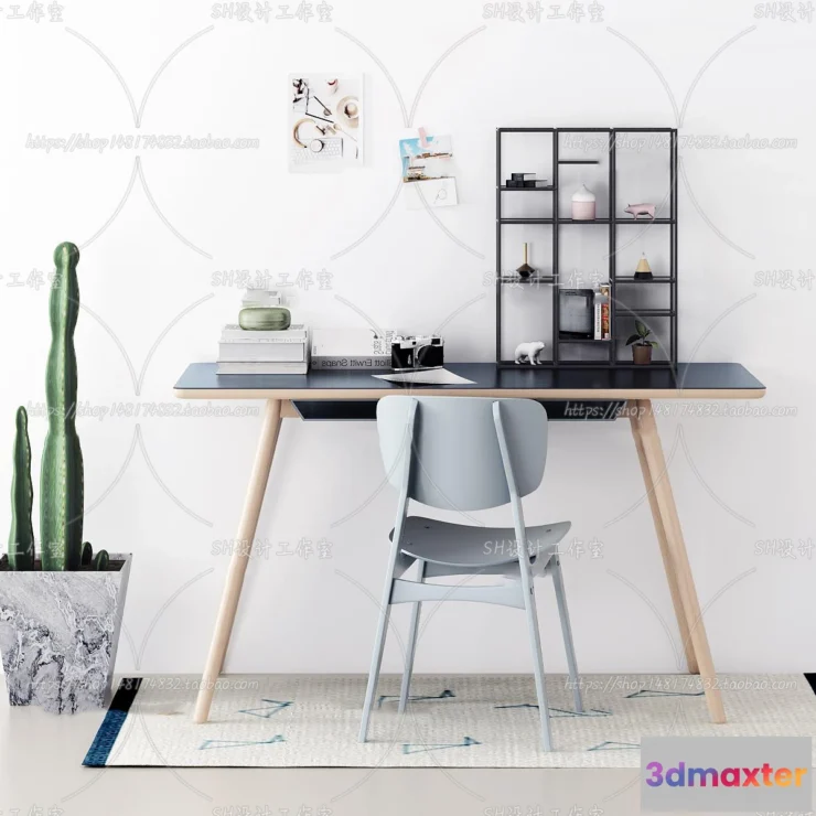 1130156 - Study Desk - 3D Models - 2213