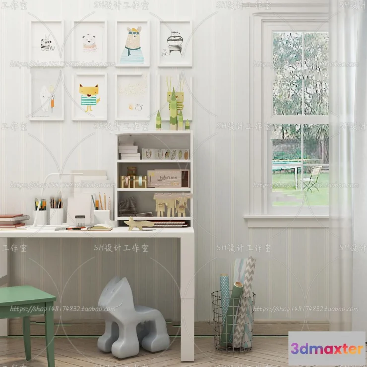 1130170 - Study Desk - 3D Models - 2220