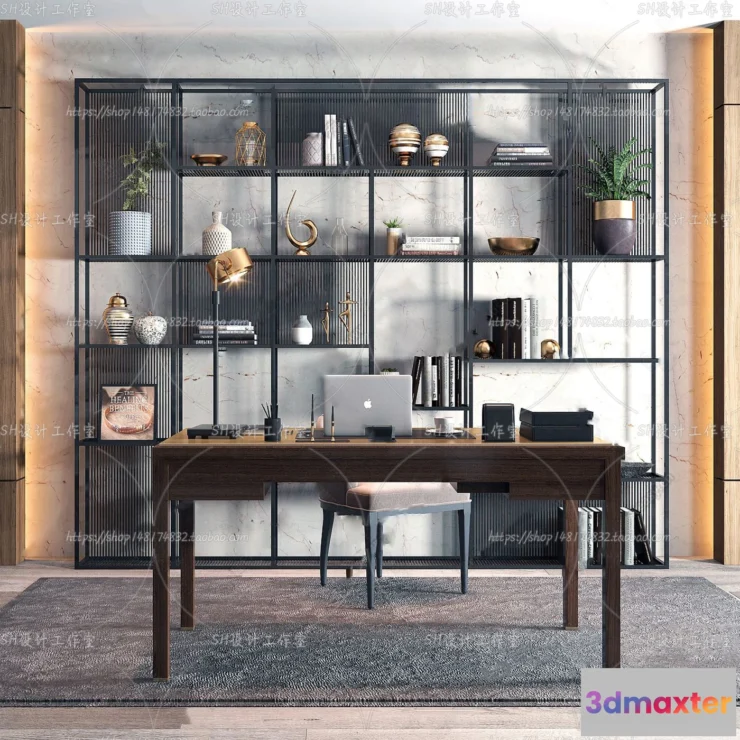 1130180 - Study Desk - 3D Models - 2225