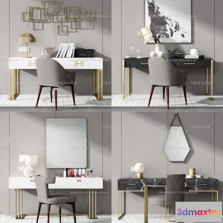 1130186 - Study Desk - 3D Models - 2228