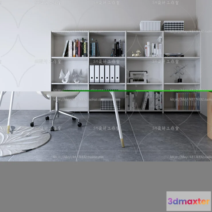 1130190 - Study Desk - 3D Models - 2230