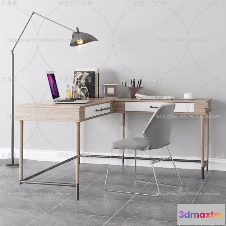 1130200 - Study Desk - 3D Models - 2235