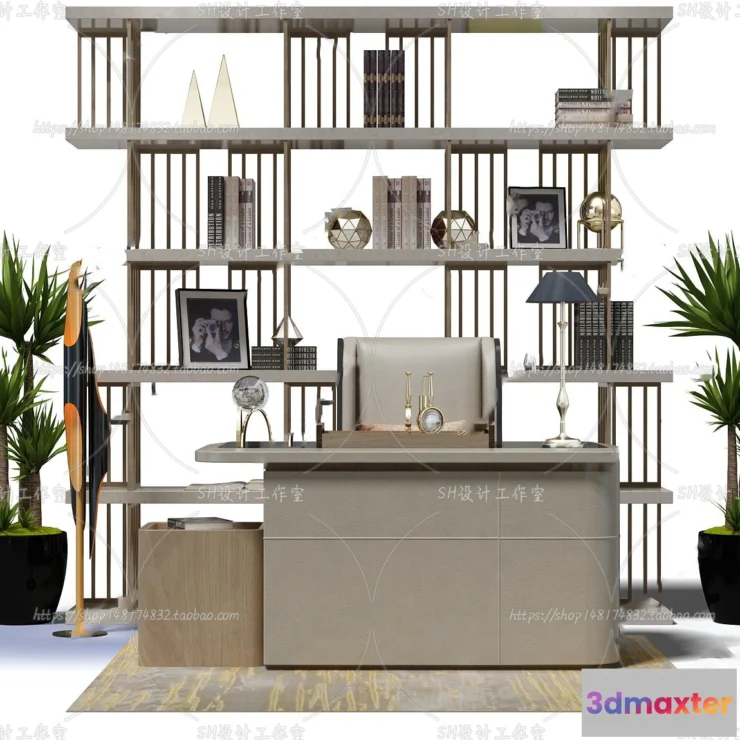 1130206 - Study Desk - 3D Models - 2238