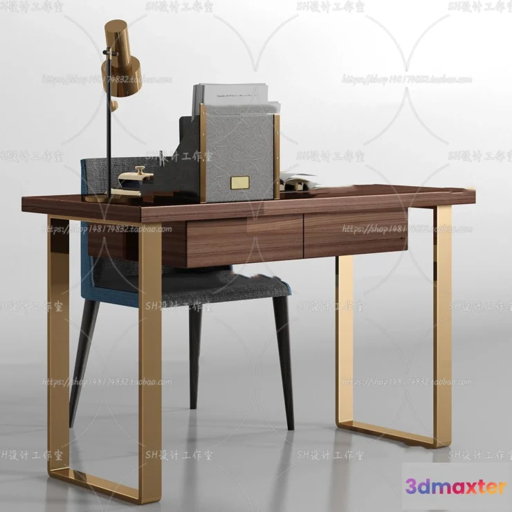 1130216 - Study Desk - 3D Models - 2243