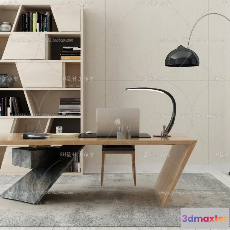 1130218 - Study Desk - 3D Models - 2244