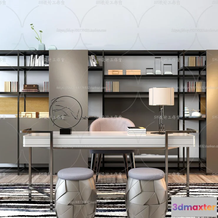 1130220 - Study Desk - 3D Models - 2245