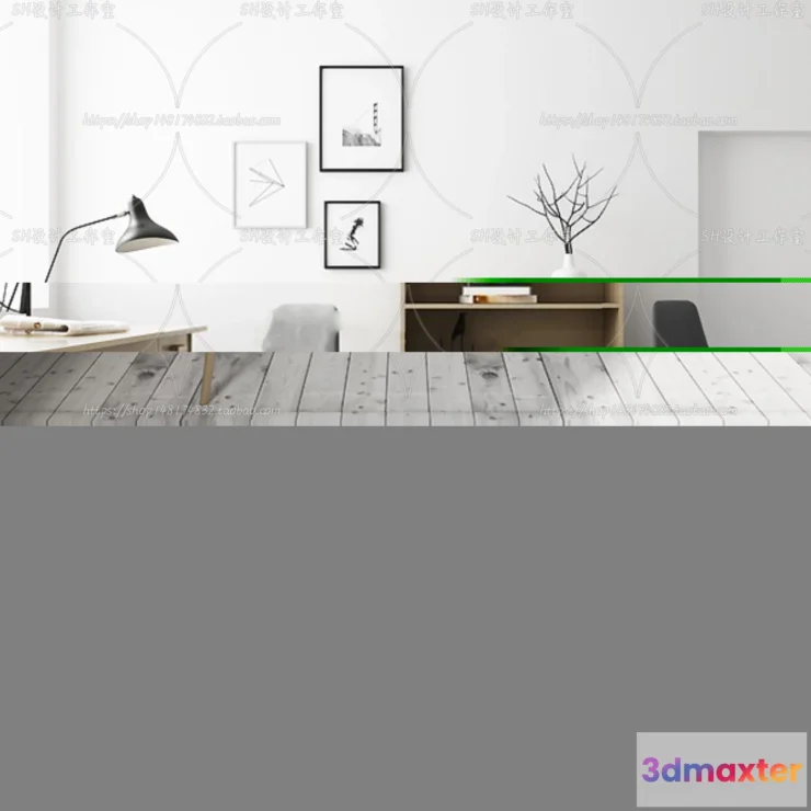 1130232 - Study Desk - 3D Models - 2251