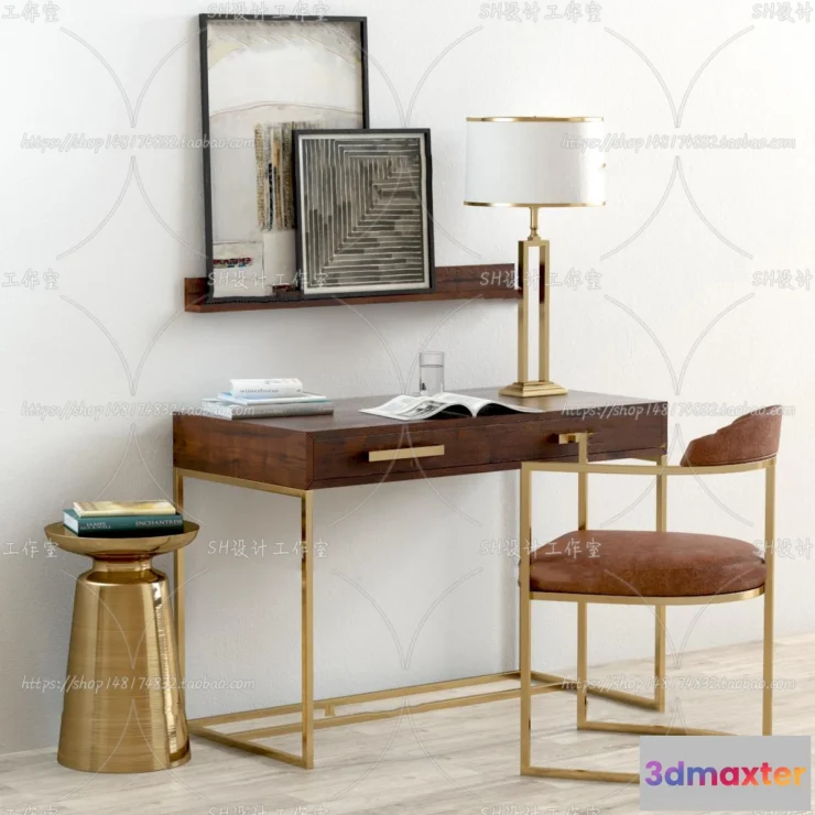 1130248 - Study Desk - 3D Models - 2259