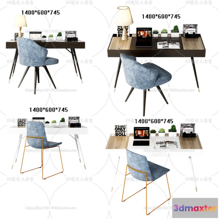1130262 - Study Desk - 3D Models - 2266