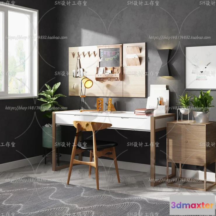 1130264 - Study Desk - 3D Models - 2267