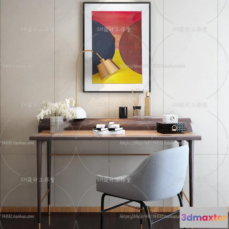 1130268 - Study Desk - 3D Models - 2269