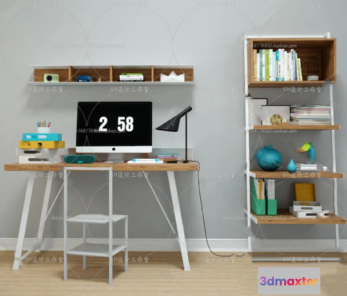 1130274 - Study Desk - 3D Models - 2272