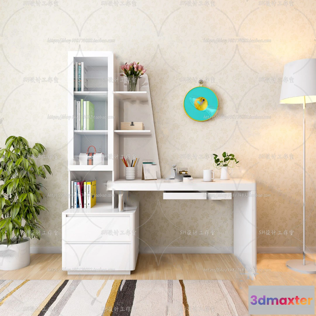 1130276 - Study Desk - 3D Models - 2273