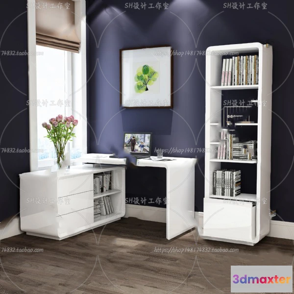 1130280 - Study Desk - 3D Models - 2275