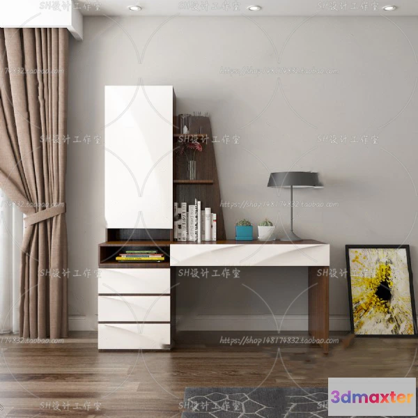 1130282 - Study Desk - 3D Models - 2276