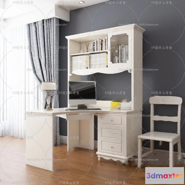 1130284 - Study Desk - 3D Models - 2277