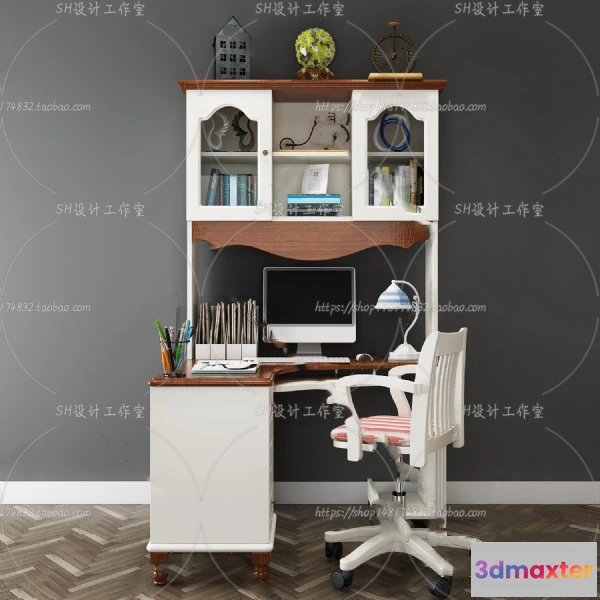 1130302 - Study Desk - 3D Models - 2286