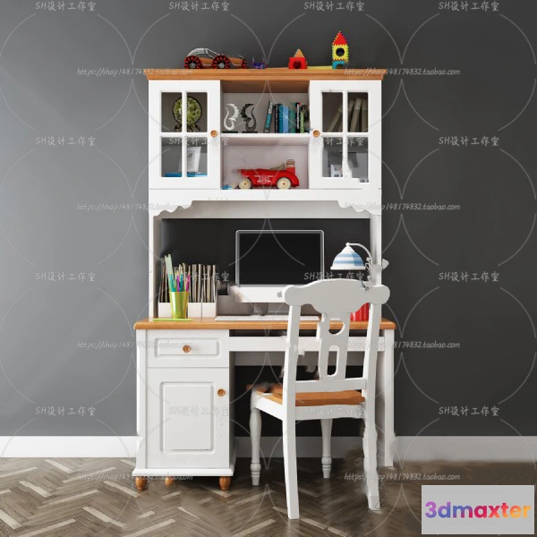 1130316 - Study Desk - 3D Models - 2293