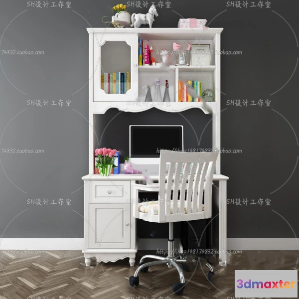 1130326 - Study Desk - 3D Models - 2298