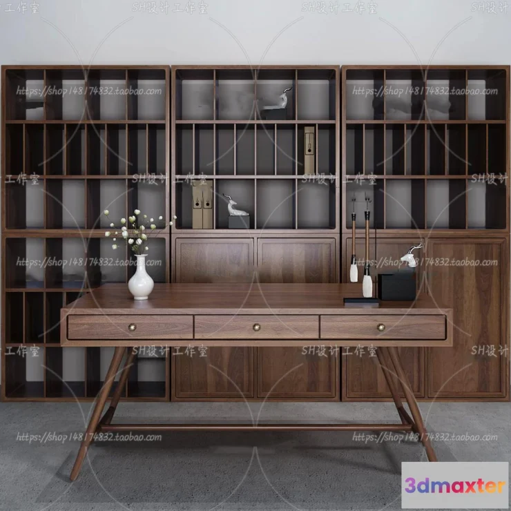 1130338 - Study Desk - 3D Models - 2304