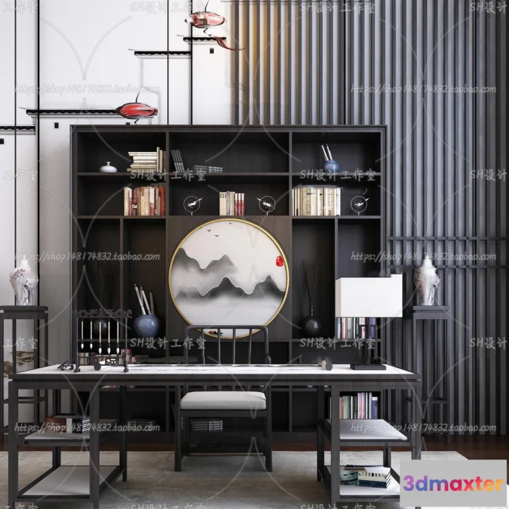 1130348 - Study Desk - 3D Models - 2309