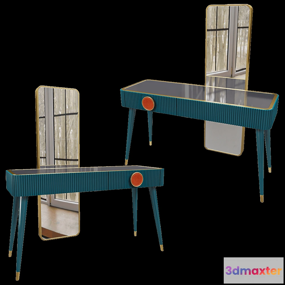 1622368 - SCAPPINI HOME  - Vanity desk with built-in mirror Fancy 3D Max