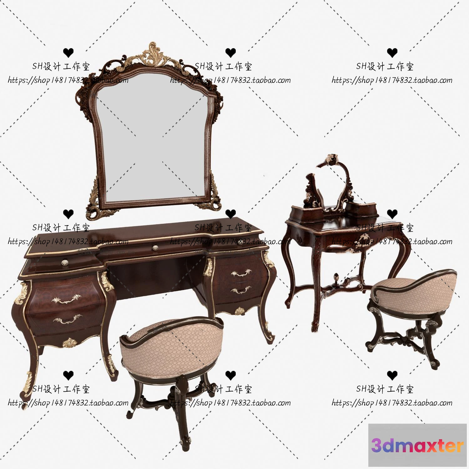 1128658 - Dressing Table - 3D Models - 1464