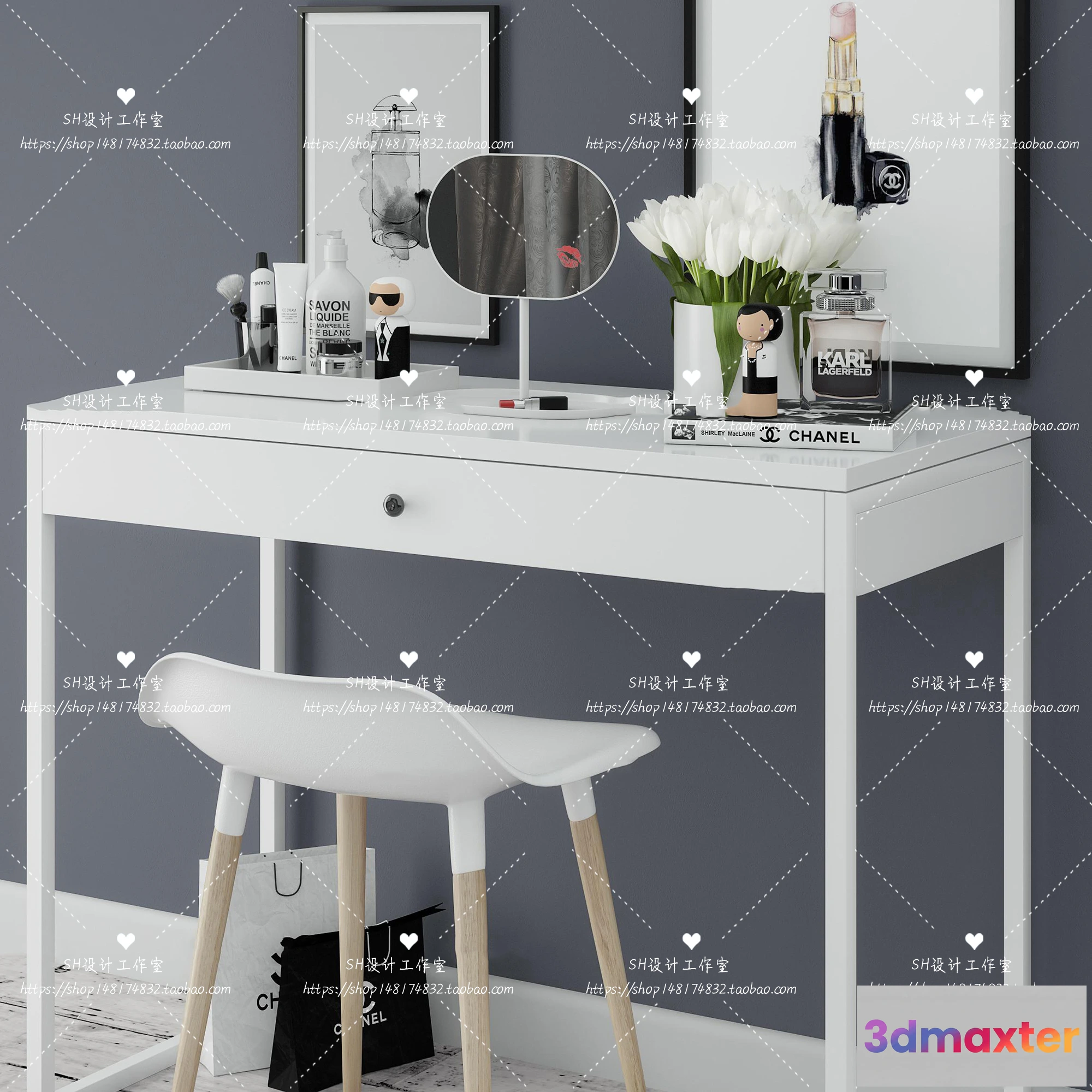 1128700 - Dressing Table - 3D Models - 1485