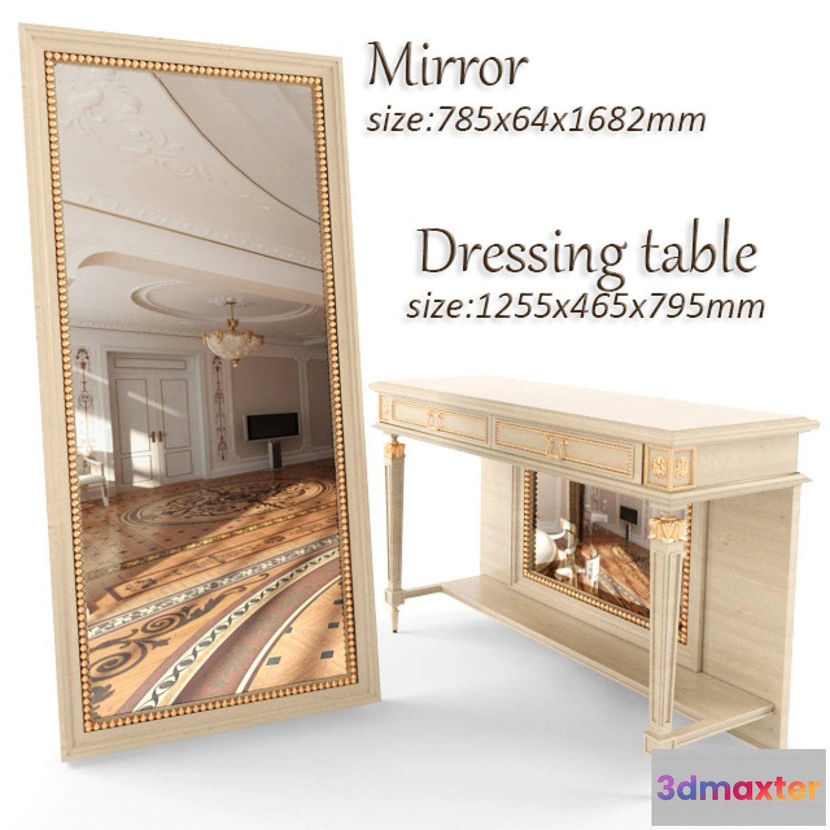 1277294 - Dressing table with mirror 3D Max